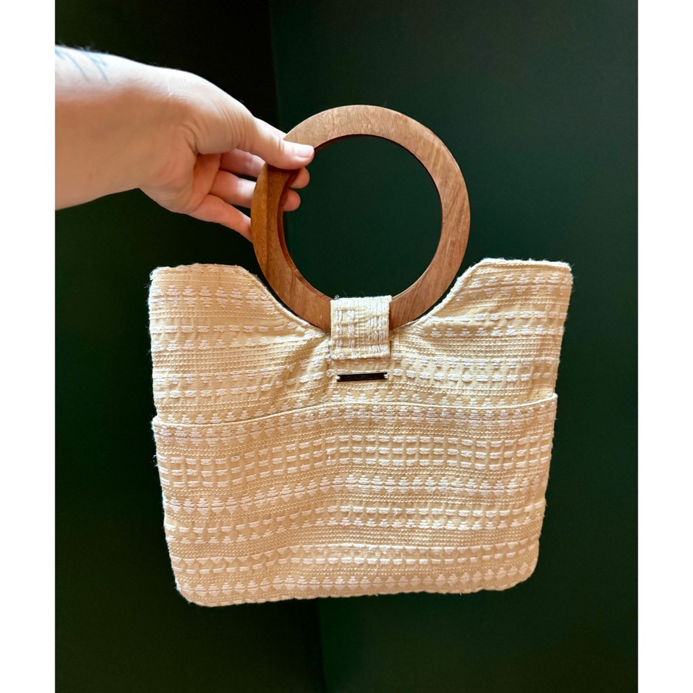 O'Neill Woven Wooden Handle Bag